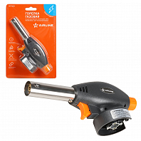Горелка газовая на цанговый баллон, пьезоподжиг, ЭКО,170x50x65мм,черн/оранж.