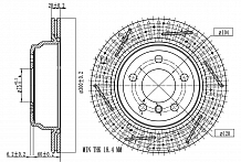 Диски тормозной для автомобилей BMW 3 (F30) (11-) / 4 (F32) (13-) задний d=300 PRO (перфорированный / слотированный / окрашенный)