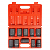 Набор головок ударных 1" 78мм 10 пр. (22квадрат, 24-41мм) пласт. кейс.