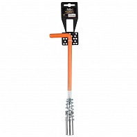 Ключ свечной L-образный с карданом 16x250мм с резиновым фиксатором и пружиной