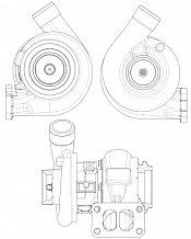 Турбокомпрессор для а/м КАМАЗ 740.602/740.632/740.662 E-4 левый (под хомут) (тип S2B)