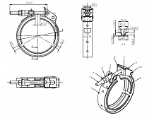 Хомут глушителя V-band быстросъемный (усиленный) с фланцами D=76 мм (нержавеющая сталь)