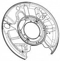 Кожух заднего левого тормозного диска для автомобилей Mercedes C (W202) (93-) / E (W210) (95-)