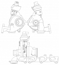 Турбокомпрессор для а/м VW Amarok (12-)/Crafter (11-) 2.0D (тип GTC1446VMZ)
