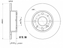 Диски тормозные для автомобилей Geely CK (05-) / Daihatsu Charade (87-) передние d=234 окрашенные