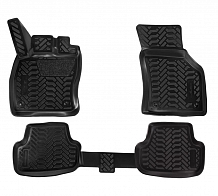 Ковры для VW Golf VII (12-), 4 шт., выс. борт, 3D с подпятником, ТЭП, черн.