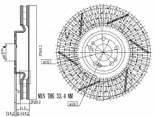 Диски тормозные для автомобилей Mercedes GLE (V167 / C167) (18-) / GLS (X167) (19-) AMG передний d=375 PRO (перфорированный / слотированный / окрашенный)
