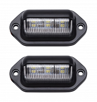 Фонарь подсветки номерного знака светодиодный, 12/24В, 76x41x30мм, комплект 2 шт.