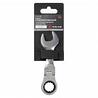 Ключ комбинированный трещоточный шарнирный короткий 17мм PRO