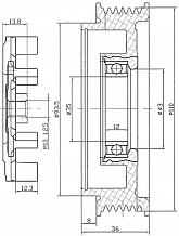 Муфта срывная компрессора кондиционера для автомобилей Mercedes-Benz C (W203) (00-)/ML (W164) (05-) 6PK