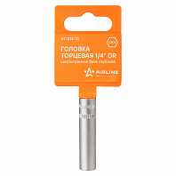 Головка торцевая 1/4" DR шестигранная 8мм глубокая пласт. подвес