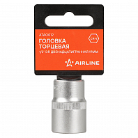 Головка торцевая 1/2" DR двенадцатигранная 19мм, пласт. подвес