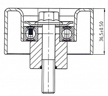 Ролик приводного ремня для автомобилей КамАЗ Компас 5/6 (23-)/Sollers Argo (22-)/JAC N25/N35 2.0d/2.2d  [Камаз 580; HFC4DB] (опорный) нижний