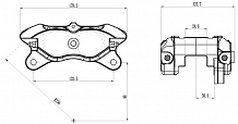 Суппорт тормозной 4-х поршневой левый (аналог Wilwood DynaPro 120-9693) d=44 / 44мм (диск 22мм)