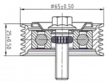 Ролик приводного ремня для автомобилей Mercedes S (W222) (13-)/GL (X166) (12-) 4.7i/5.5i (опорный) ребристый d65