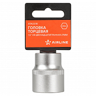 Головка торцевая 1/2" DR двенадцатигранная 27мм, пласт. подвес