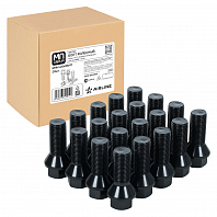 Болт колесный M14x1,25x28x47, конус, ключ 17, чёрный электрофорез, 20 шт для а/м BMW