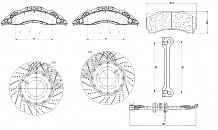 Комплект тормозов для автомобилей Toyota Land Cruiser 200 (07-) / (15-) передний (R18) (суппорт+диск+колодка+шланг)