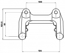 Скоба тормозного суппорта для автомобилей Geely Tugella (19-) / Knewstar 001 (24-) задняя (автомобиль с электродвигателем стояночного тормоза)