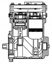 Компрессор воздушный для а/м DAF XF 95 (02-)/95 XF (97-)/CF 85 (01-)/CF 75 (01-) (2 цилиндра)