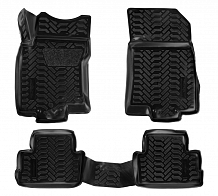 Ковры для Nissan Qashqai II (сборка РФ) (16-), 4 шт., выс. борт, 3D с подпятником, ТЭП, черн.
