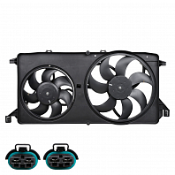 Э/вентилятор охл. для а/м Ford Transit (06-) 2.2d A/C+(2 вентилятора) (с кожухом)