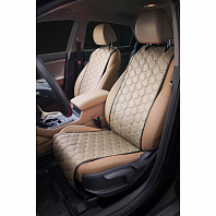 Накидки "Алькантара", передние (2 шт.), экокожа с перфорацией, бежевые