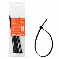 Стяжки (хомуты) кабельные 3,6*200 мм, пластиковые, черные, 10 шт.