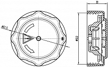 Крышка (пробка) расширительного бачка для спецтехники JCB 3CX/4CX/411/416/TM310/214E/3200-65/8310 1.0bar