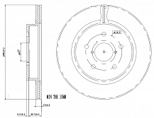 Диски тормозной для автомобилей Subaru Outback (15-) задний d=300 (DF 077) окрашенный