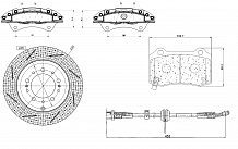 Комплект тормозов для автомобилей Toyota Land Cruiser 200 (07-) / (15-) задний (R18) (суппорт+диск+колодка+шланг)