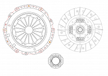 Комплект сцепления для автомобилей Skoda Octavia (96-) 1.8i, 2.0i в сборе с муфтой