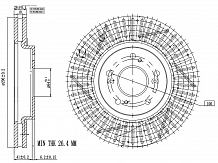 Диски тормозные для автомобилей HAVAL H6 (15-) передний d=296 PRO (перфорированный / слотированный / окрашенный)