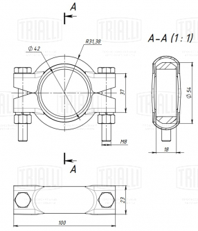 Хомут глушителя кольцевой для автомобилей Лада 2108 trialli TCLP 45 2108-1203064