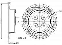 Диски тормозной для автомобилей Toyota Corolla (01-) / Lifan Solano (10-) / BYD F3 (05-) задний d=268 PRO (перфорированный / слотированный / окрашенный)