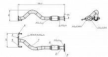 Труба приёмная для автомобилей Hyundai Getz (02-) 1.1i (алюминизированная сталь)