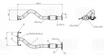 Труба приёмная для автомобилей Hyundai Getz (02-) 1.1i (алюминизированная сталь) trialli ERP 1612 28610-1C510