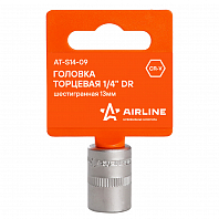 Головка торцевая 1/4" DR шестигранная 13мм пласт. подвес