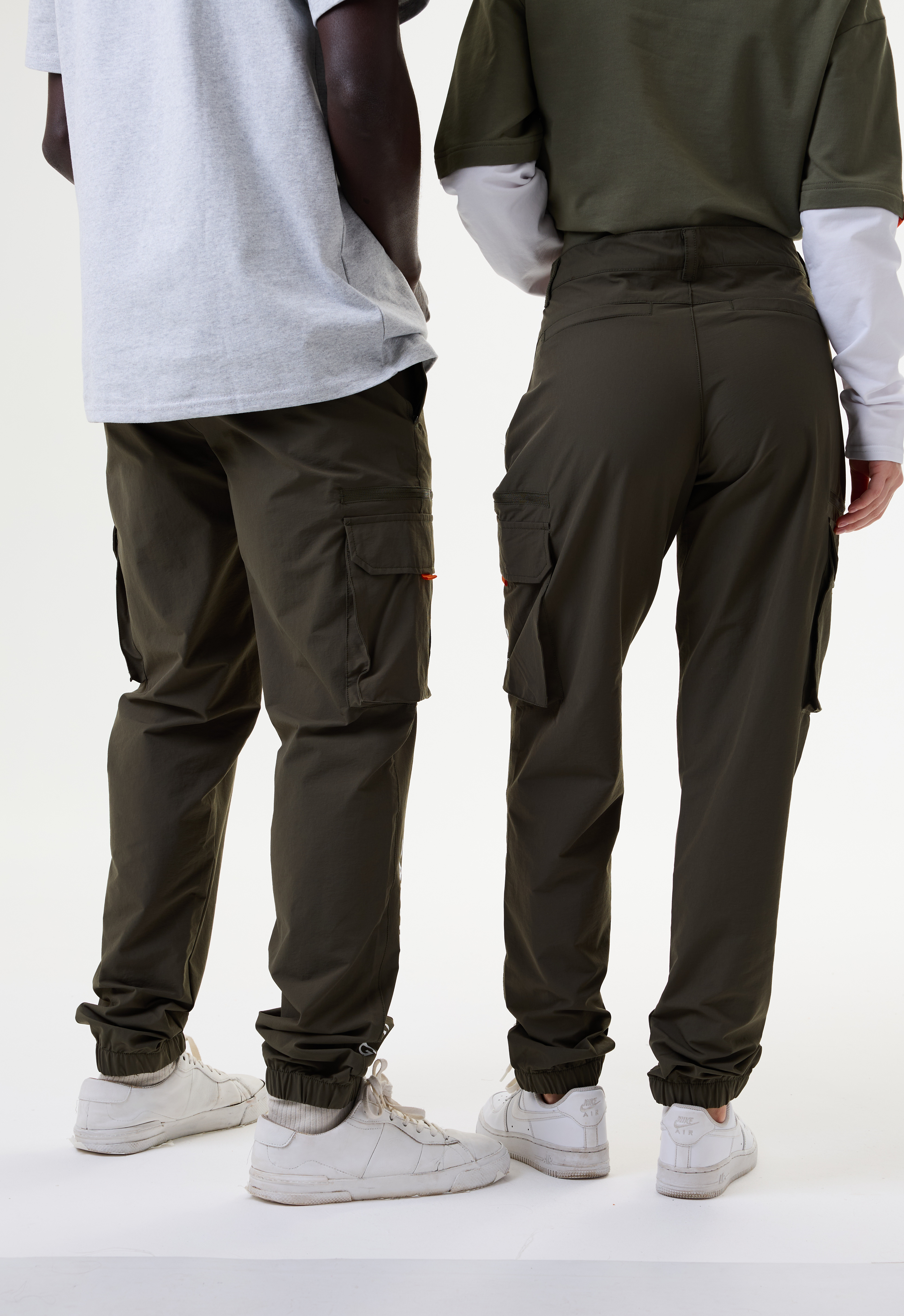 Брюки карго зелёные с принтом лого CR Carville Racing 9CR9 