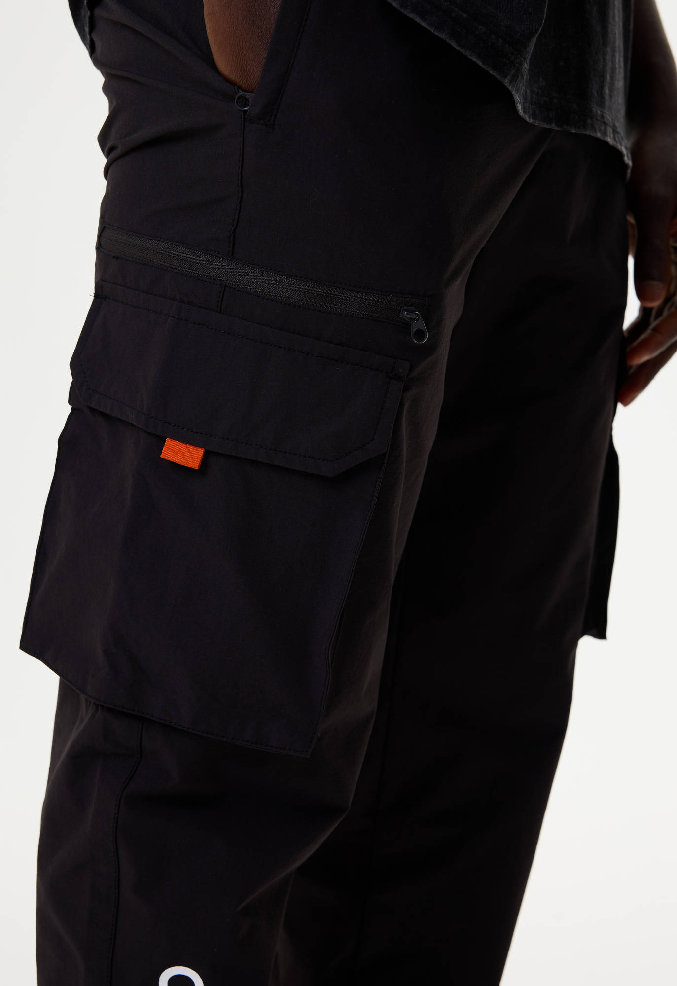 Брюки карго чёрные с принтом лого CR Carville Racing 9CR15 