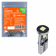 Лампа светодиодная T10 (W5W) PLUS, 6000K (Белый), 12В, 1.4Вт, 3LED, Биполярная, Обманка CAN bus