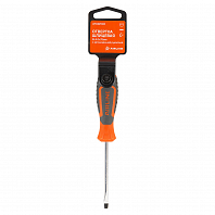 Отвертка шлицевая SL4.0x75мм, магнитный наконечник, пласт.подвес
