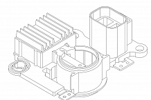 Регулятор напряжения генератора для автомобилей Mitsubishi Pajero II (90-) 2.8TD/Pajero III (00-) 3.2D