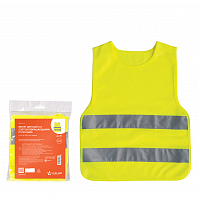 Жилет детский со световозвращающими полосами, р. 30-34 (58*51 см), желтый