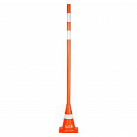 Конус дорожный 320мм с Вехой сигнальной 1200мм, с световозвр.полосами, оранжевый