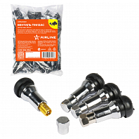 Вентиль для б/к шин TR413AC, c декор. колпачком, хром