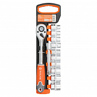 Набор головок с трещоткой 1/2" 72Т 12пр. (10-24мм, удлинитель 125мм)