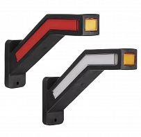 Фонарь габаритный светодиодный (огонь контурный) PLUS , 12/24В, прямоугольный, красный + белый + оранжевый, повторитель указателя поворота, комплект 2 шт.