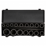 Набор головок ударных 1/2" 78мм 16пр. (10-32мм) мет. кейс