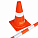 Конус дорожный 320мм с Вехой сигнальной 1200мм, с световозвр.полосами, оранжевый airline ADOP006 